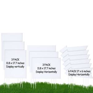 lot 2020 image: Sintuff Blank Yard Signs With Stakes, 6 Pack 11.8 X 17.7 Inch Corrugated Plastic Yard Lawn Sign, 6 Pack 17 X 6 Inch Arrow Signs, Double Sided Wedding Directional Yard Signs Estate Garage Sale Signs