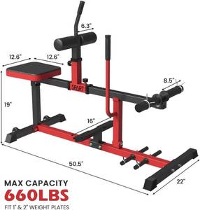 lot 2040 image: SPART Adjustable Seated Calf Raise Machine, 600LBS Leg Strength Training Machine with Band Pegs, Lower Body Specialty Machine, Improve Balance Speed and Athletic Performance