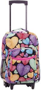 lot 2043 image: Rockland Double Handle Rolling Backpack, New Heart, 17-Inch