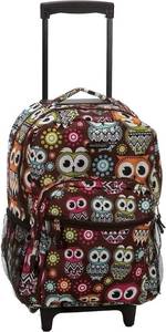 lot 2044 image: Rockland Double Handle Rolling Backpack, Owl, 17-Inch