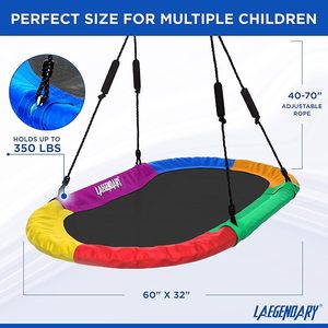 lot 2056 image: LAEGENDARY Saucer Swing for Kids and Adults - 60 Inch Round Tree Swing for Outdoor Swing