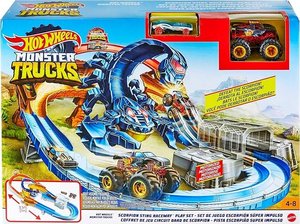 lot 2059 image: Hot Wheels Monster Trucks Scorpion Sting Raceway Track Set