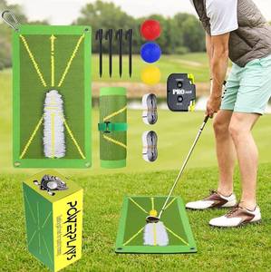 lot 5206 image: POWERPLAYS Golf Training Mat for Beat Detection, Swing Path Analysis and Good Punching Posture, Golf Training Aid Equipment for IndoorOutdoor