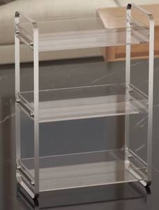 lot 5218 image: Acliys Bathroom Countertop Organizer, 3 Tier Acrylic Bathroom Organizers and Storage, Perfume Skincare Makeup Organizer Shelf for Vanity, Kitchen Under Sink Standing Rack, Silver