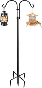 lot 5246 image: Double Shepherds Hooks for Outdoor (1Pack,60 inch) Heavy Duty Adjustable Bird Feeder Pole Garden Decor Shepherds Hook for Hanging Bird Feeder, Plant Baskets, Hummingbird Feeder for Outside