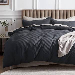 lot 6260 image: Bedsure Cotton Duvet Cover Queen - 100% Cotton Waffle Weave Charcoal Duvet Cover Queen Size, Soft and Breathable Duvet Cover Set for All Season (Queen, 90x90), Charcoal