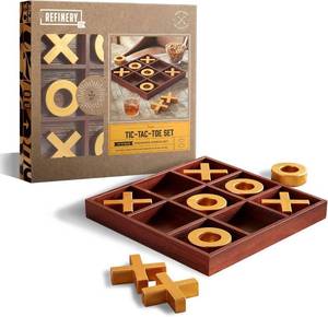 lot 6263 image: Refinery Premium Solid Wood Jumbo Tic-Tac-Toe Board Game, Giant Gold 14 Coffee Table Home Decor, Classic IndoorOutdoor Party Game for Children & Adults