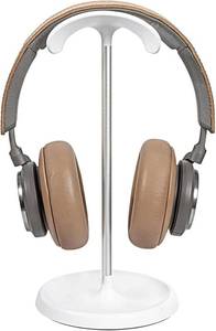 lot 6271 image: UTMACH Curved Aluminum Headphone Stand Sturdy Non-Slip Headphone Holder Heavy Base Headset Hanger, White