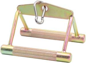 lot 6272 image: V-Shaped Bar Exercise Machine Attachment, Double D Handle & Rotating Straight Bar Cable Machine Accessory