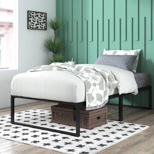 lot 11456 image: ZINUS Lorelai 14 Inch Metal Platform Bed Frame, Mattress Foundation with Steel Slat Support, No Box Spring Needed, Easy Assembly, Twin, Black