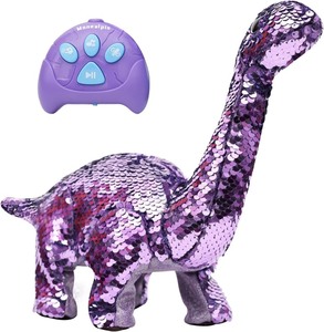 lot 318 image: Dinosaur Toys for Girls - Sequin Walking Dinosaur Toy with Remote, Roar, Sing, Walk, and Repeat Features, Dinosaur Toy Gift for Kids, Toddlers, Birthday, Christmas, Easter