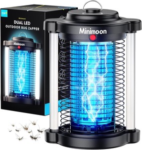 lot 333 image: Minimoon Bug Zapper Outdoor, Upgraded Mosquito Zapper with Dual LED Light, 4200V Fly Zapper, 15W Electric Fly Traps Outdoor, IPX4, 8.2Ft Cord, Insect Trap for Yard, Backyard, Patio