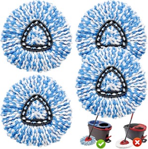 lot 339 image: Multipack Mop Head Replacement, Spin Mop Replacement Head, Soft Microfiber Mop Head Compatible for Rinseclean 2-Tank System, Spin Mop Head for All Smooth Surface Deep Cleaning 4 Count