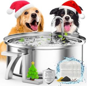 lot 343 image: Oneisall Dog Water Fountain for Large Dogs,7L230oz1.8G Stainless Steel Dog Fountain Super Quiet with Triple Filtration,Great for Large Dogs Cats and Multi-Pet Home
