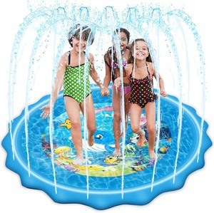 lot 359 image: Mademax Upgraded 67 Splash Pad, Sprinkler & Splash Play Mat, Inflatable Summer Outdoor Sprinkler Pad Water Toys Fun for Children, Infants, Toddlers, Boys, Girls and Kids