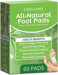 lot 360 image: Foot Pads, Ginger Foot Pads for Foot Care, Deep Cleansing Foot Pads for Better Sleep Stress Relief Pain Relief, Foot Patches for Body and Foot Health Care, 60 Pads All Natural