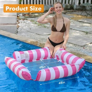lot 361 image: Inflatable Pool Float Chair Lounge for Adults and Kids Floating,Stripe Pattern Float Hammock for Pool Party Summer Water Fun