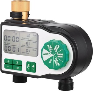 lot 363 image: Geevorks Programmable Irrigation Timer Digital Automatic Watering Timer with 2 Hose Connectors, Irrigation Controller for Lawn Farmland Courtyard Greenhouse