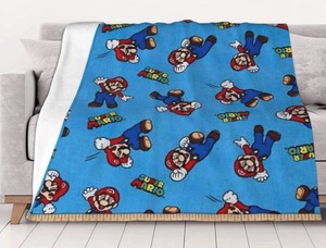 lot 369 image: Cozy Mario Blanket - 40 x 50 with Blue Background