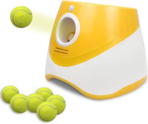 lot 342 image: Ball Launcher for Small Dogs, Automatic Dog Ball Launcher with 3 Small Tennis Ball, Interactive Dog Toys Pet Ball Indoor Outdoor Thrower Machine- FOR SMALL DOGS