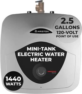lot 220 image: Ariston Andris Mini Tank Electric Water Heater  Heating Solution for Under Sink, RV, and Compact Spaces, Smart Boost for Versatile Heating, Simple Installation, 120-Volt, 2.5 Gallon Capacity