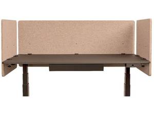 lot 241 image: RETAIL PRICE $359.99Each($3,959.89 Total Retail) Pallet of 11 - Luxor RCLM3D6024DS RECLAIM 3-Pack 5ft W x 2ft H Desk Privacy Panel Cubicle Sets- Desert Sand