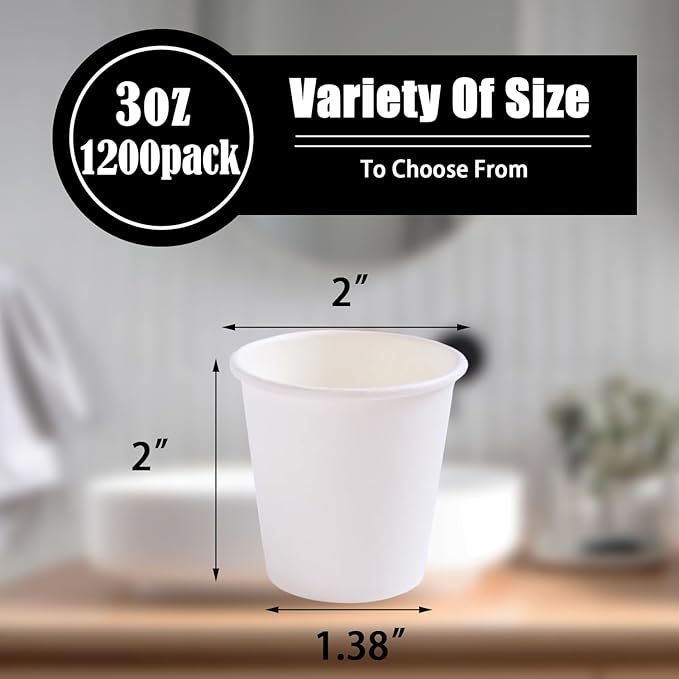 1200-Pack of 3 oz Paper Cups. | Second Chance Auction