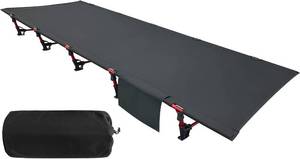 lot 6682 image: Portable Camping Cot Sleeping Cot Ultralight Backpacking Cot Bed for Outdoor Hiking Travel Beach Mountaineering (Black)