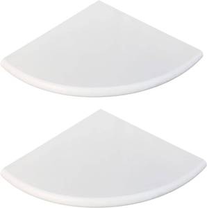 lot 6691 image: 2 Pcs White Marble Corner Shower Shelf for Bathroom, 9 x 9 x 0.8 Marble Corner Shelves for Bathroom Wall Mounted Both Side Polished