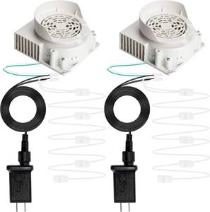 lot 6707 image: Ceenna 2 Set Air Blower for Inflatables Replacement, 12v 0.8a Inflatable Motor Fan Blower with 3 LED Light String and Adapter for Christmas Yard Indoor Outdoor Xmas Holiday Decorations (White)