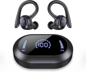 lot 6709 image: Wireless Earbuds Bluetooth Headphones 50Hrs Playback Ear Buds IPX7 Waterproof Sports Earphones Dual Power Display with Earhooks Built in Mic Clear Calls Over Ear Earbuds for Running