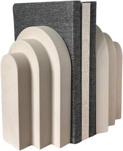 lot 6716 image: OAKOA Concrete Heavy Book Ends Decorative - Decorative Bookends for Heavy Books - Book Ends for Shelves Decorative - Heavy Duty Bookends for Shelves Decorative - Modern Bookends Decorative