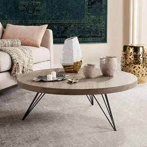 lot 10141 image: SAFAVIEH Mansel Retro Mid-Century Round Coffee Table, Light OakBlack