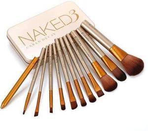 lot 453 image: Complete Makeup Brushes Set Kit (Set of 12 Brushes with Golden Metal Storage Box)