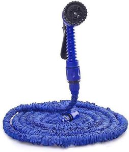 lot 462 image: 75 Foot Expanding Shrinking Retracting Water Watering Garden Hose with Nozzle BLUE