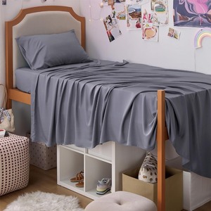 lot 468 image: Twin XL Sheet Set Dorm Bedding, Cooling Sheets Twin Extra Long Sheets, Rayon Derived from Bamboo, Deep Pocket Up to 16, Hotel Luxury Silky Bedding Sheets & Pillowcases, Dark Grey