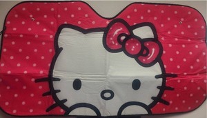 lot 470 image: New Hello Kitty Car Windshield Sun Shade  Reflector Sunshade Offers Ultimate Protection for Car Interior  Cool Reflective Sun Blocker Fits Small Sedans, Mini SUVs, & Hatchbacks