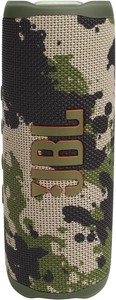 lot 471 image:  Retail $129.99 JBL Flip 6 - Portable Bluetooth Speaker, powerful sound and deep bass, IPX7 waterproof, 12 hours of playtime, JBL PartyBoost for multiple speaker pairing for home, outdoor and travel (Camo)
