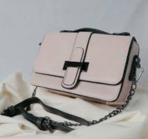 lot 488 image: HOW.R.U Small Crossbody Bag  Light Pink with Gunmetal Hardware