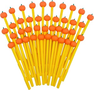 lot 1821 image: 200 Pcs Pumpkin Pens Gel Ink Pens Fun Kawaii Pens Thanksgiving Writing Pens 0.5 mm Black Ink Cool Pens Novelty Fun Pens for Kids School Office Home Supplies Student Present Pumpkin Party Favors, FPT78