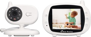 lot 1827 image: Baby Monitor, 3.5in Sreen with 1400mAh Battery, Pan Tilt Zoom Video Baby Monitor with Camera and Audio, Night Light, Lullabies, 2 Way Talk and Temperature Monitoring (US Plug)