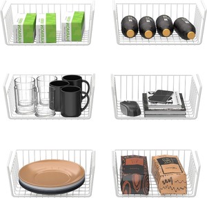 lot 1838 image: Simple Trending 6PK Under Shelf Basket, White