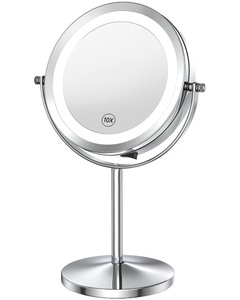 lot 1852 image: Benbilry 10X Magnifying Lighted Makeup Mirror, 7 Inch Double Sided 1X10X Magnification with Lights, 360° Rotation Swivel Travel Make Up Mirror with Lighting, Battery Operated