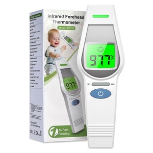 lot 1855 image: AlphagoMed No-Touch Forehead Thermometer for Adults and Kids Digital Baby Thermometer 2 in 1 Forehead & Object Thermometer Fever Alarm & Silent Mode Baby Essentials Non Contact
