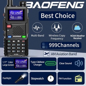 lot 1858 image: Baofeng Portable Two-Way Radio Radio Long Range AR-5RM 10W Handheld NOAA Emergency Weather Radio 999CH Rechargeable Walkie Talkies with Programming Cable,USB-C Charging for Survival Gear Hunting Camping, 1 Radio