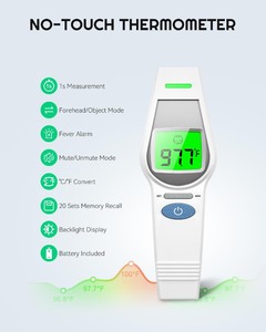 lot 1866 image: AlphagoMed No-Touch Forehead Thermometer for Adults and Kids Digital Baby Thermometer 2 in 1 Forehead & Object Thermometer Fever Alarm & Silent Mode Baby Essentials Non Contact