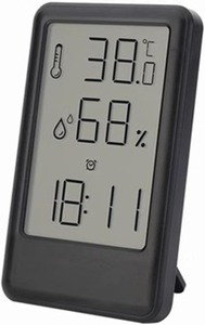 lot 2526 image: Home Kitchen Large Screen Student Indoor Clock, Hanging Thermometer and Hygrometer Digital Display Snooze Clock (Color White)