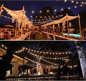 lot 2563 image: Solar String Lights, Shatterproof Linkable Outside Hanging Light Decoration, 50LEDs Outdoor 8 Lighting Modes String Lamp for Garden Wedding Party Patio Backyard