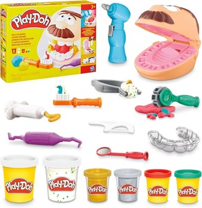 lot 2577 image: Play-Doh Drill n Fill Dentist Toy for Kids 3 Years and Up with Cavity and Metallic Colored Modeling Compound, 10 Tools, 6 Total Cans, 2 Ounces Each, Non-Toxic, Assorted Colors