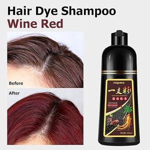 3-in-1 Wine Red Hair Dye Shampoo | Professional Semi-Permanent Color (16.9 fl oz)